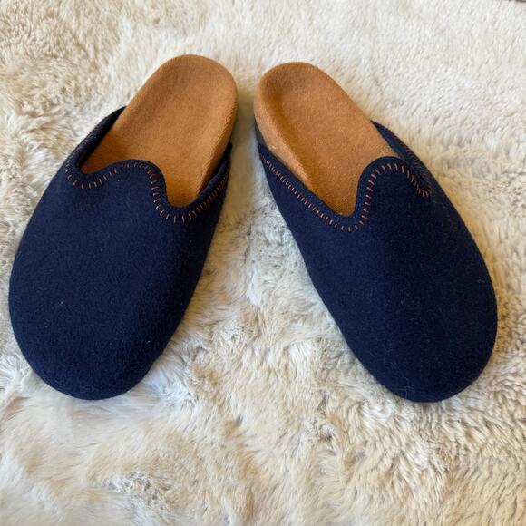 Cozy Women's Dark Blue Slippers - Picture 3 of 6